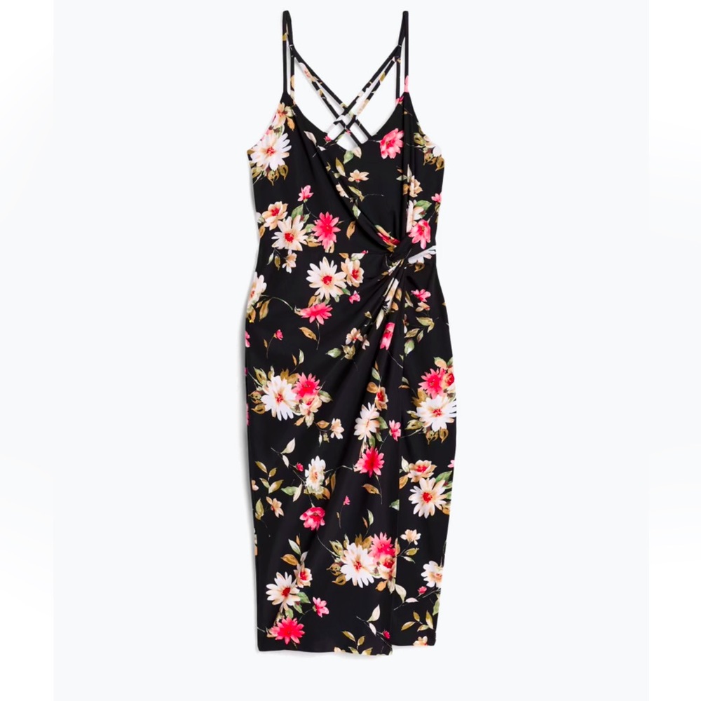 Valencia Knit Fitted Midi Dress- Floral